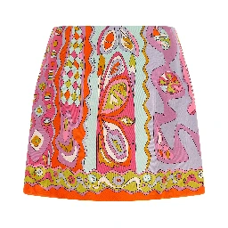 Multicolor Silk Long Skirt