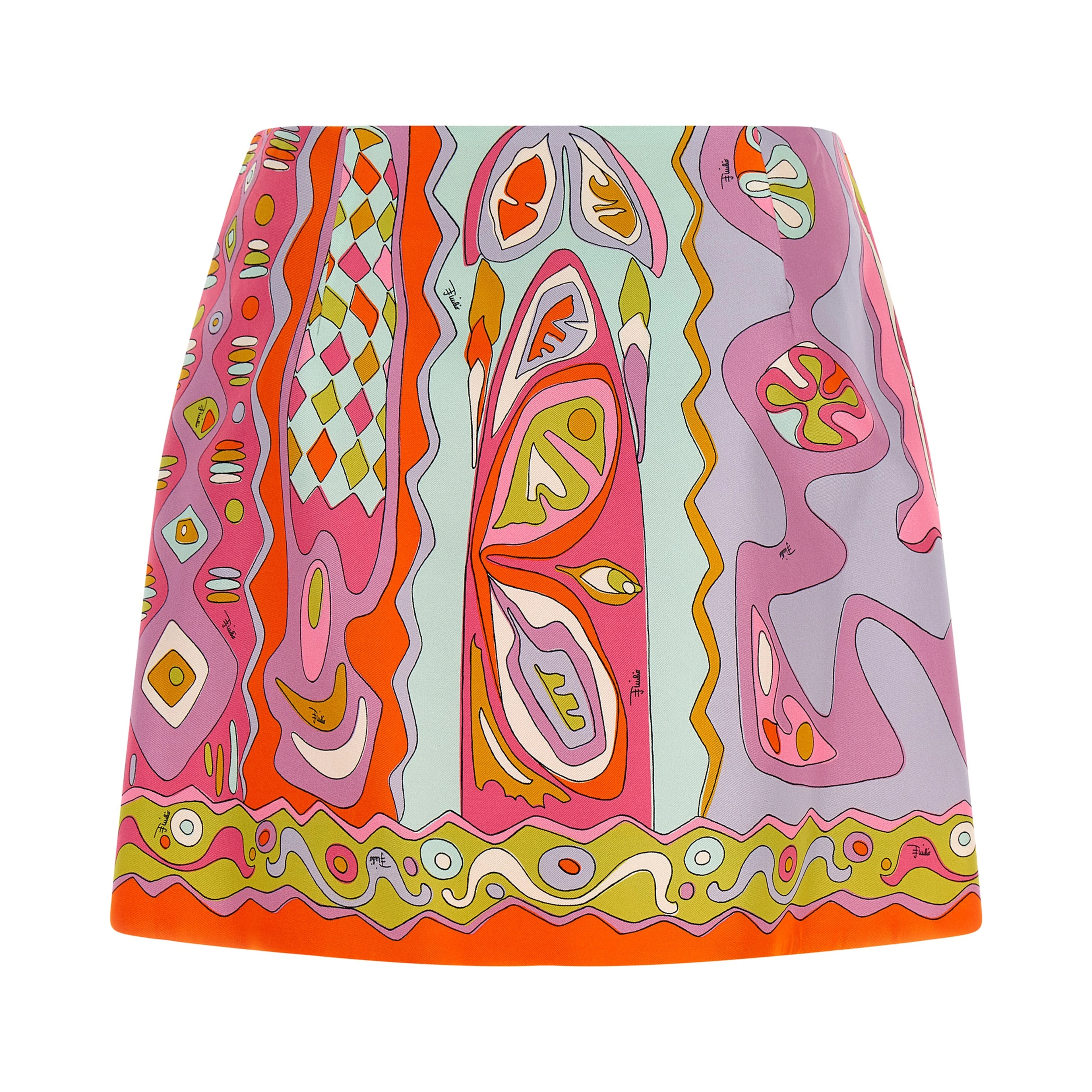 Multicolor Silk Long Skirt