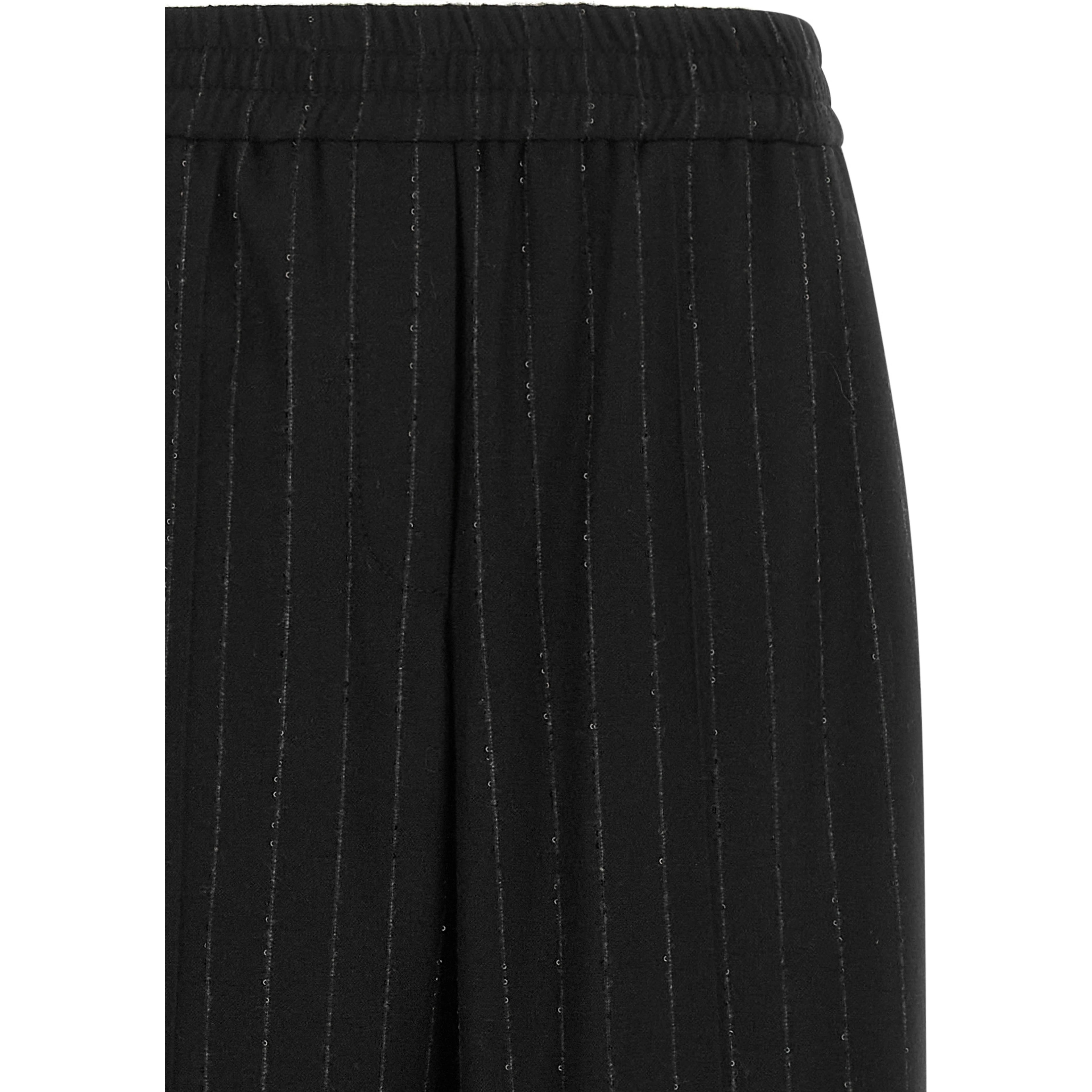 Blue Virgin Wool Casual Pants