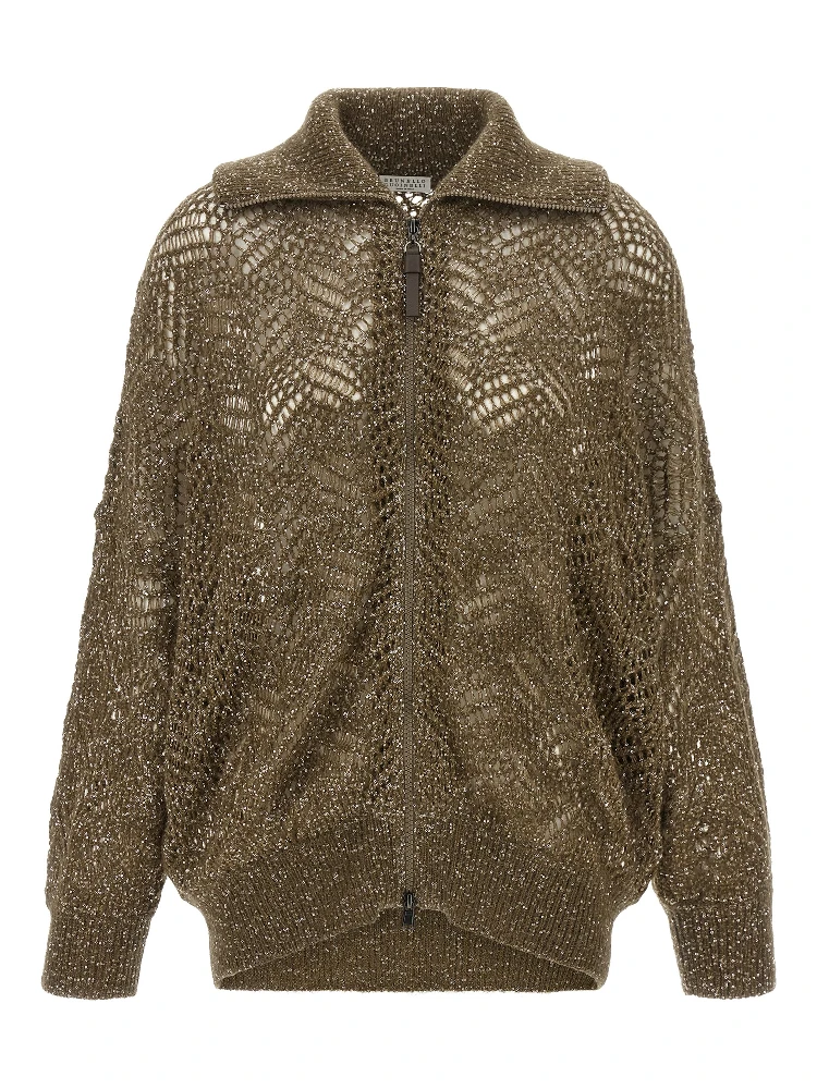 Brown Polyamide Cardigan