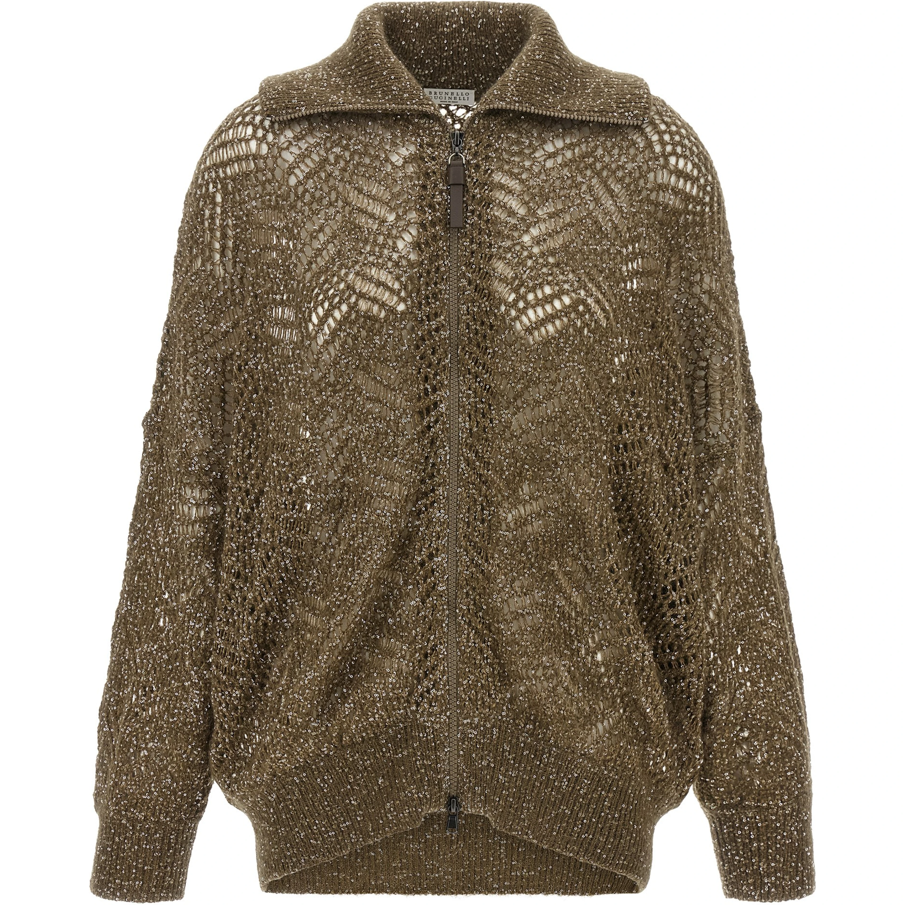 Brown Polyamide Cardigan