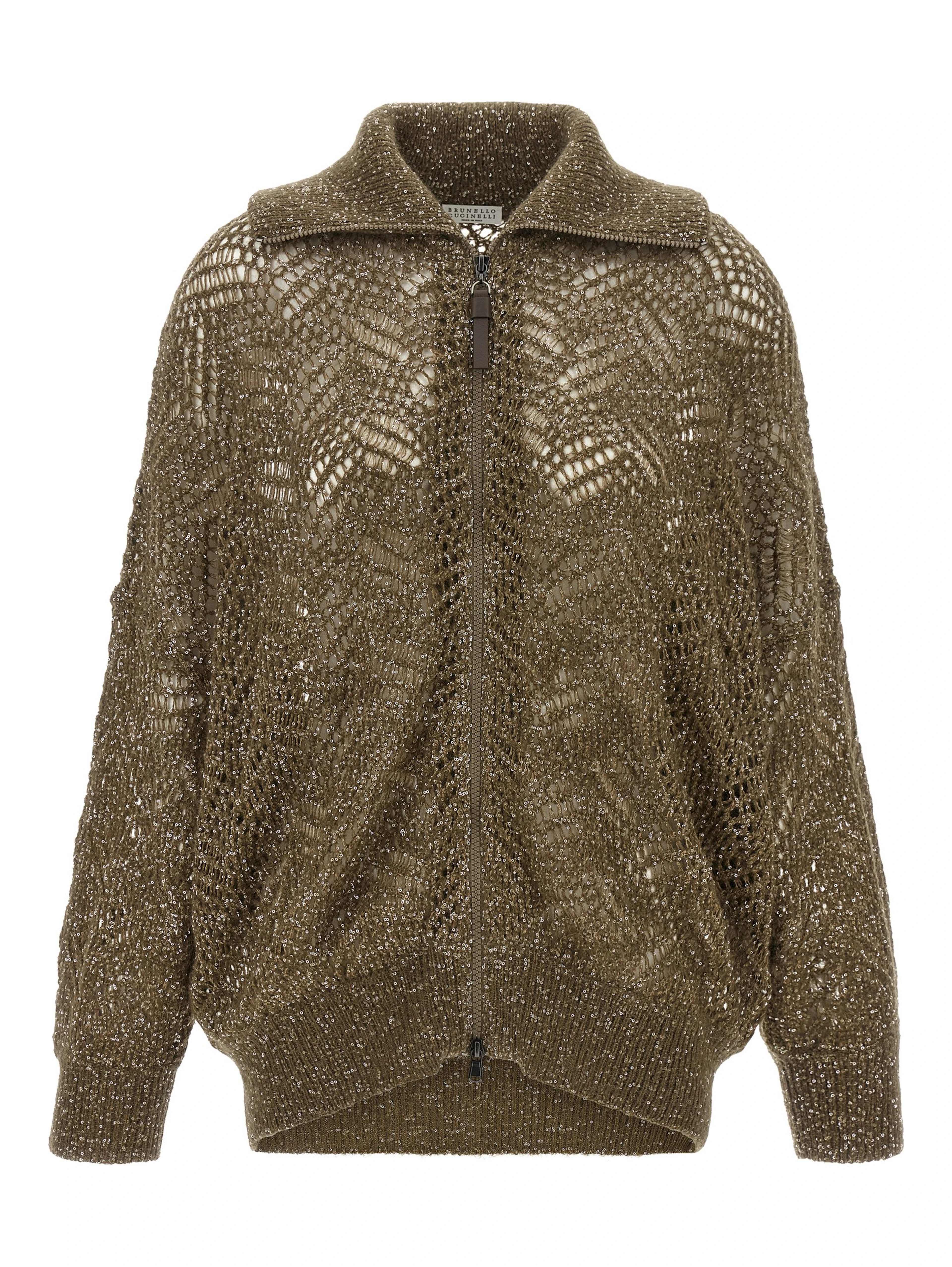Brown Polyamide Cardigan