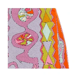 Multicolor Silk Long Skirt