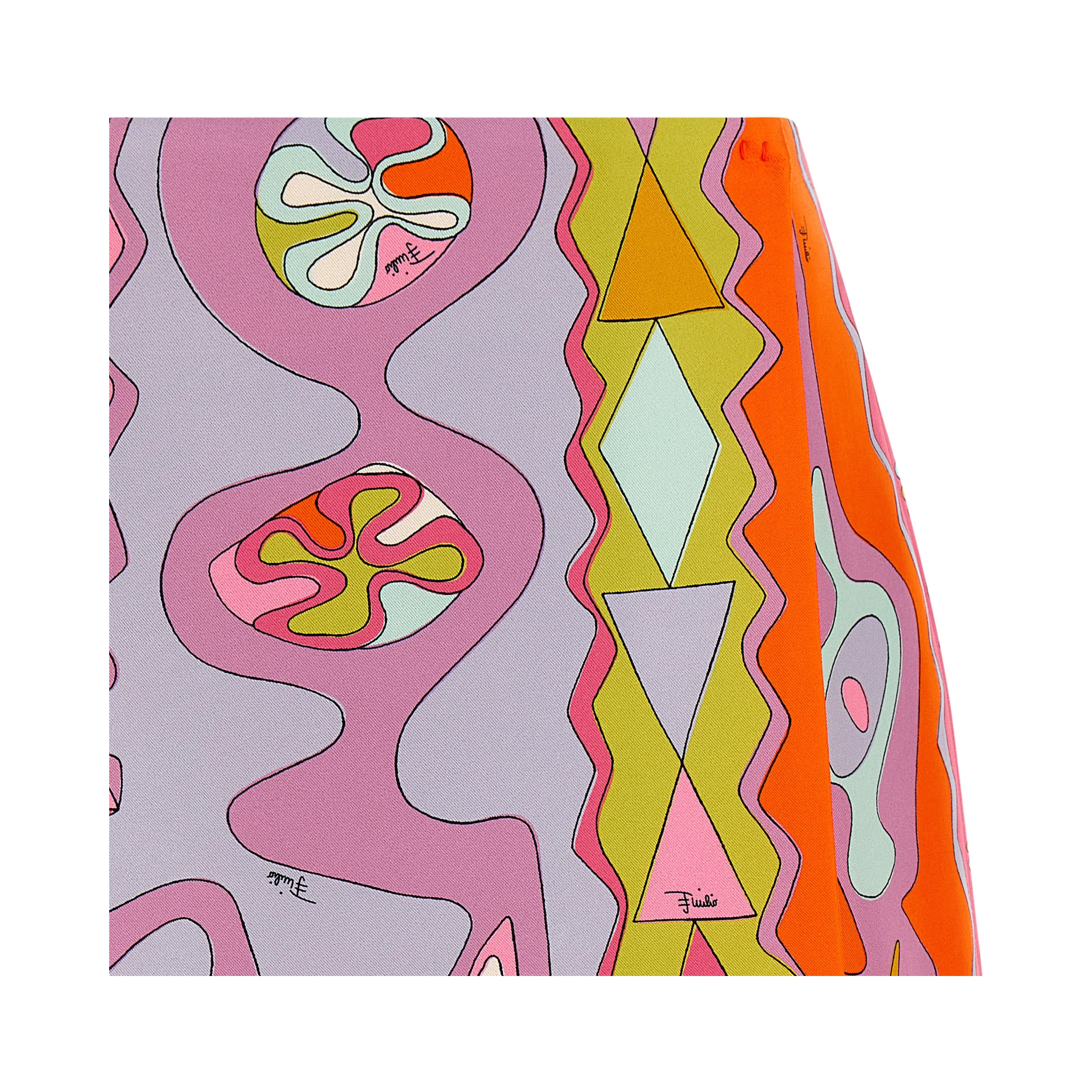 Multicolor Silk Long Skirt