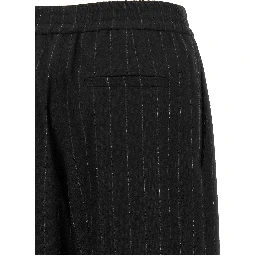 Blue Virgin Wool Casual Pants