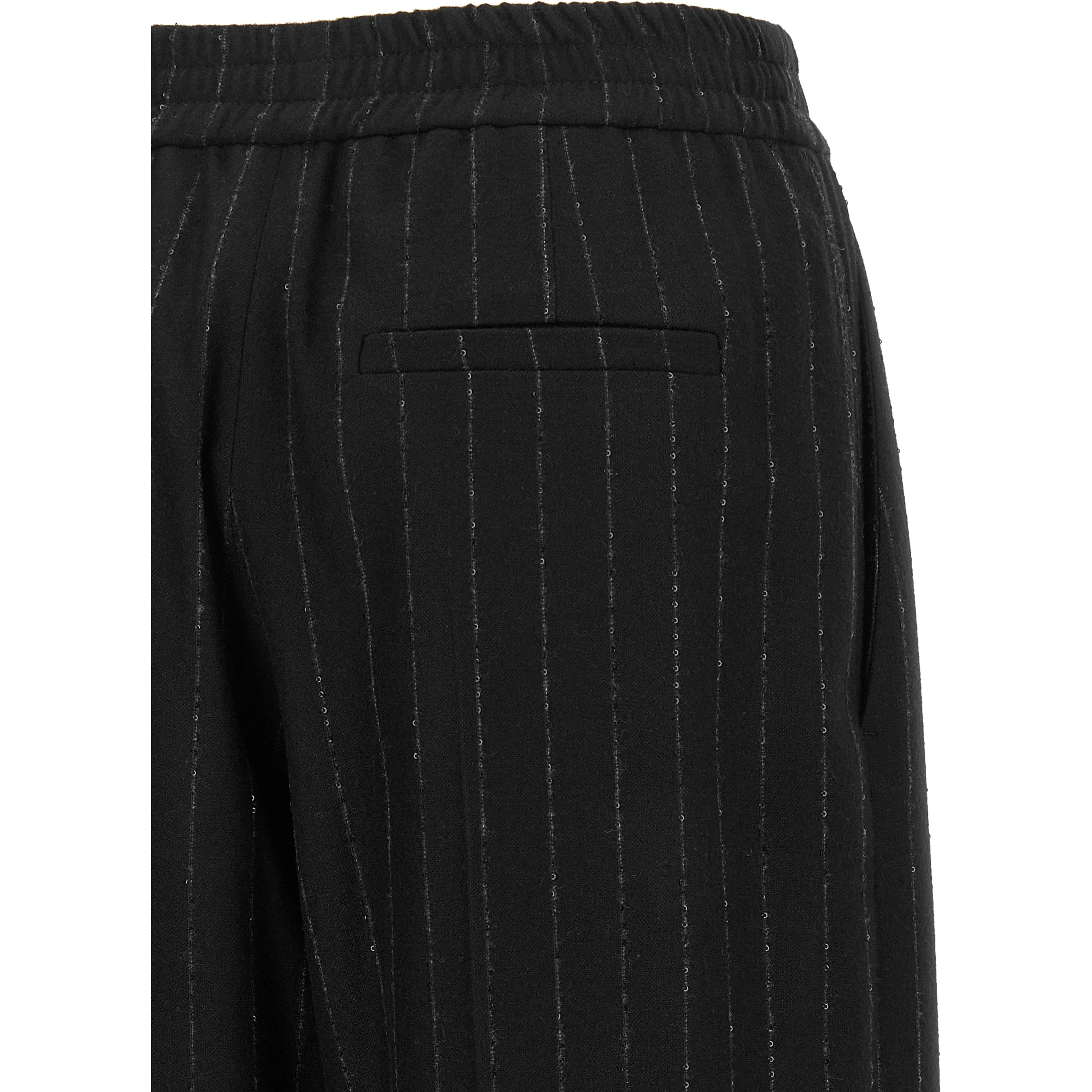 Blue Virgin Wool Casual Pants