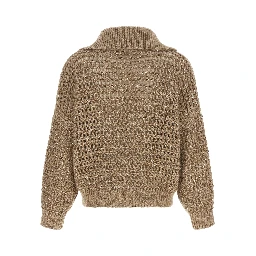 Beige Elastane Cardigan
