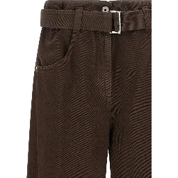 Brown Cotton Jeans Denim