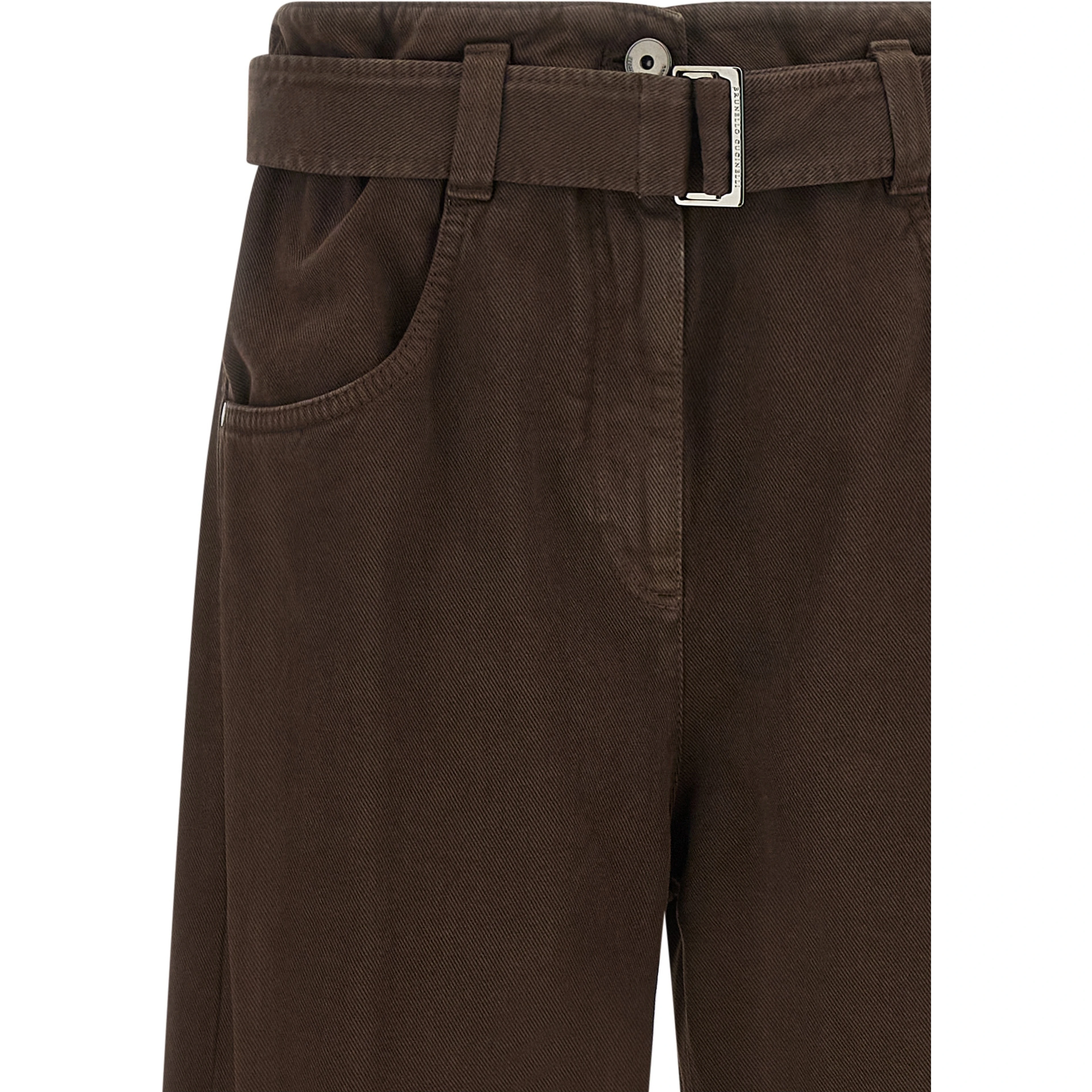 Brown Cotton Jeans Denim
