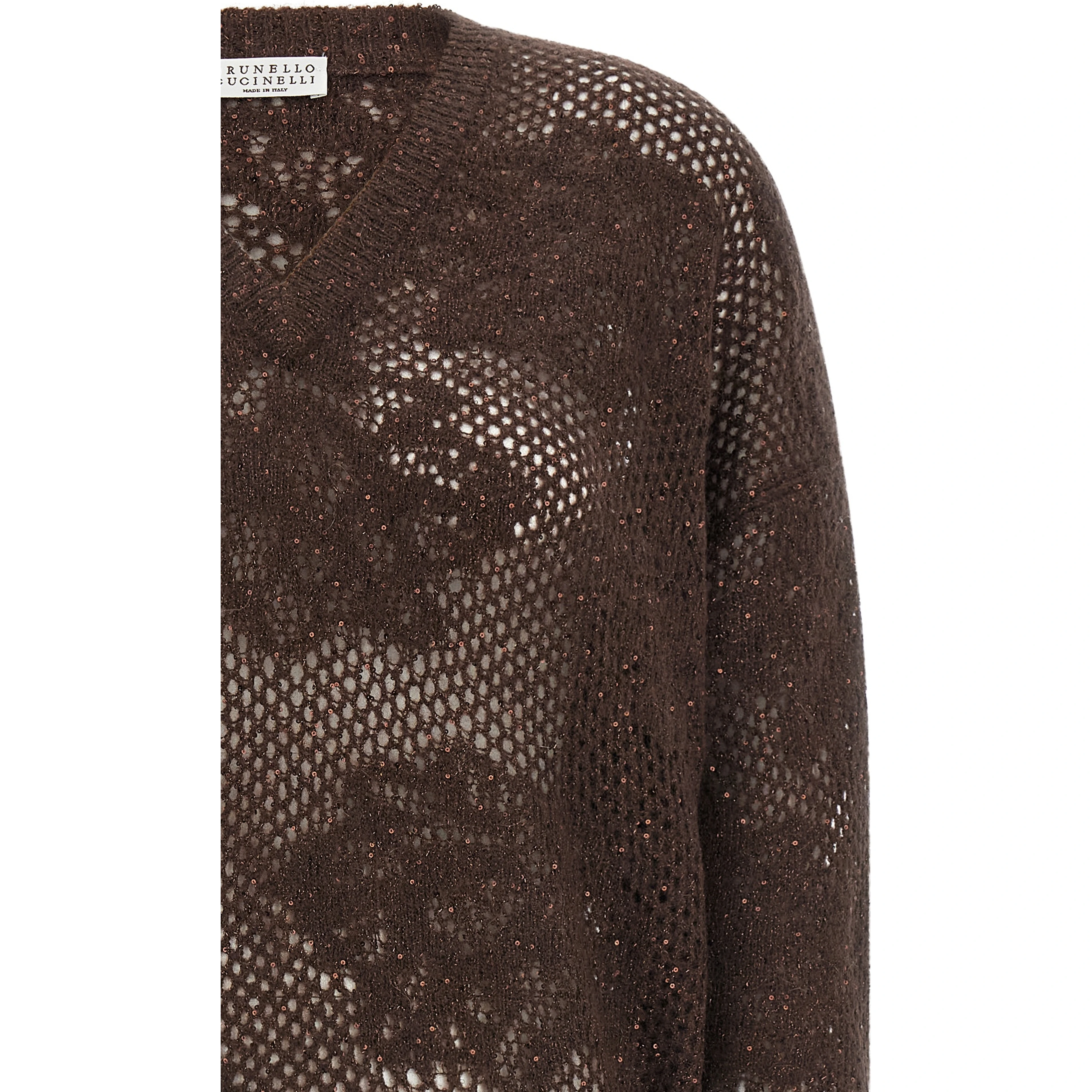 Brown Nylon Cardigan