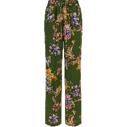 Bicolor Polyester Casual Pants