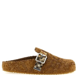 Brown Leather Clogs