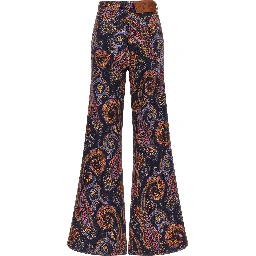 Multicolor Cotton Flared Jeans