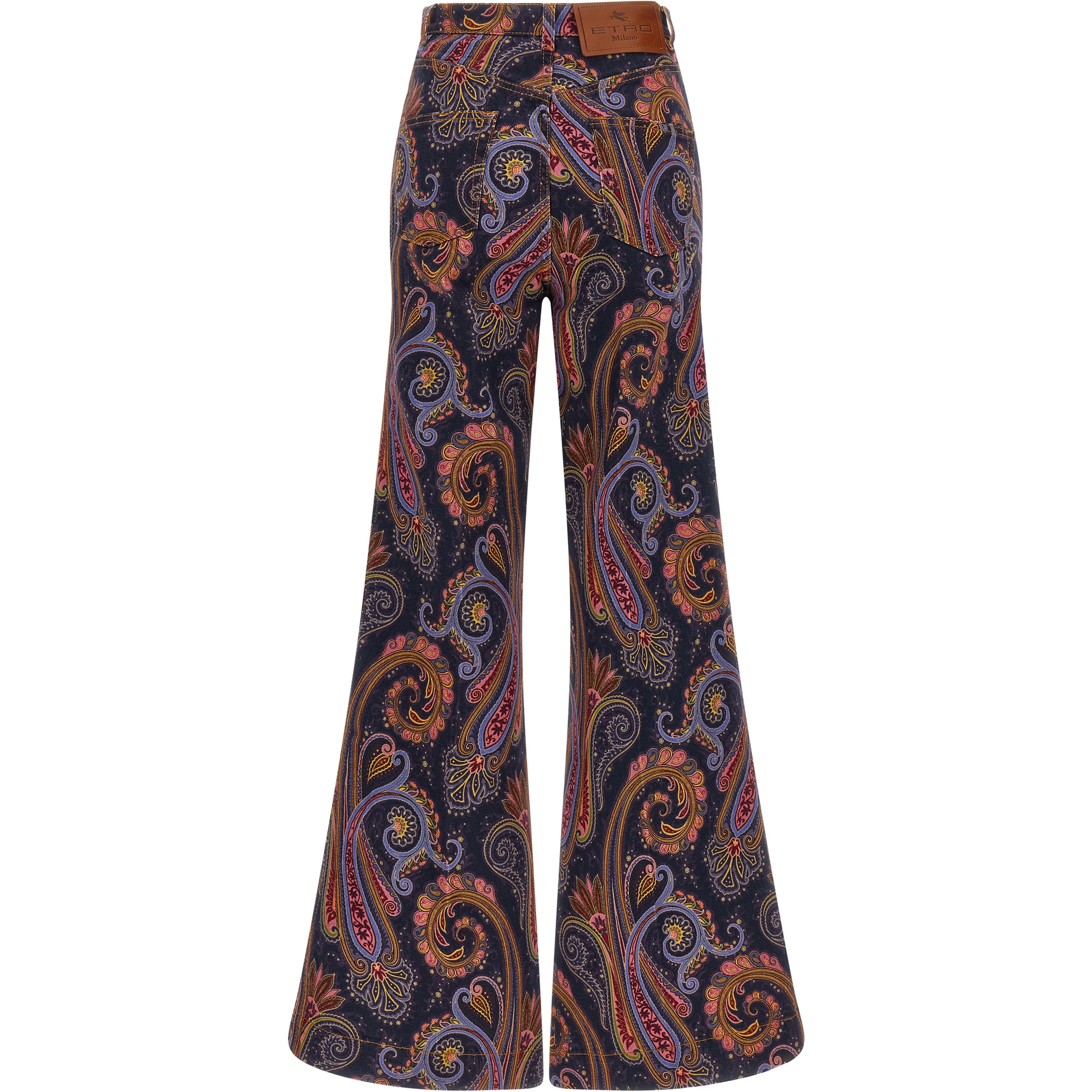 Multicolor Cotton Flared Jeans