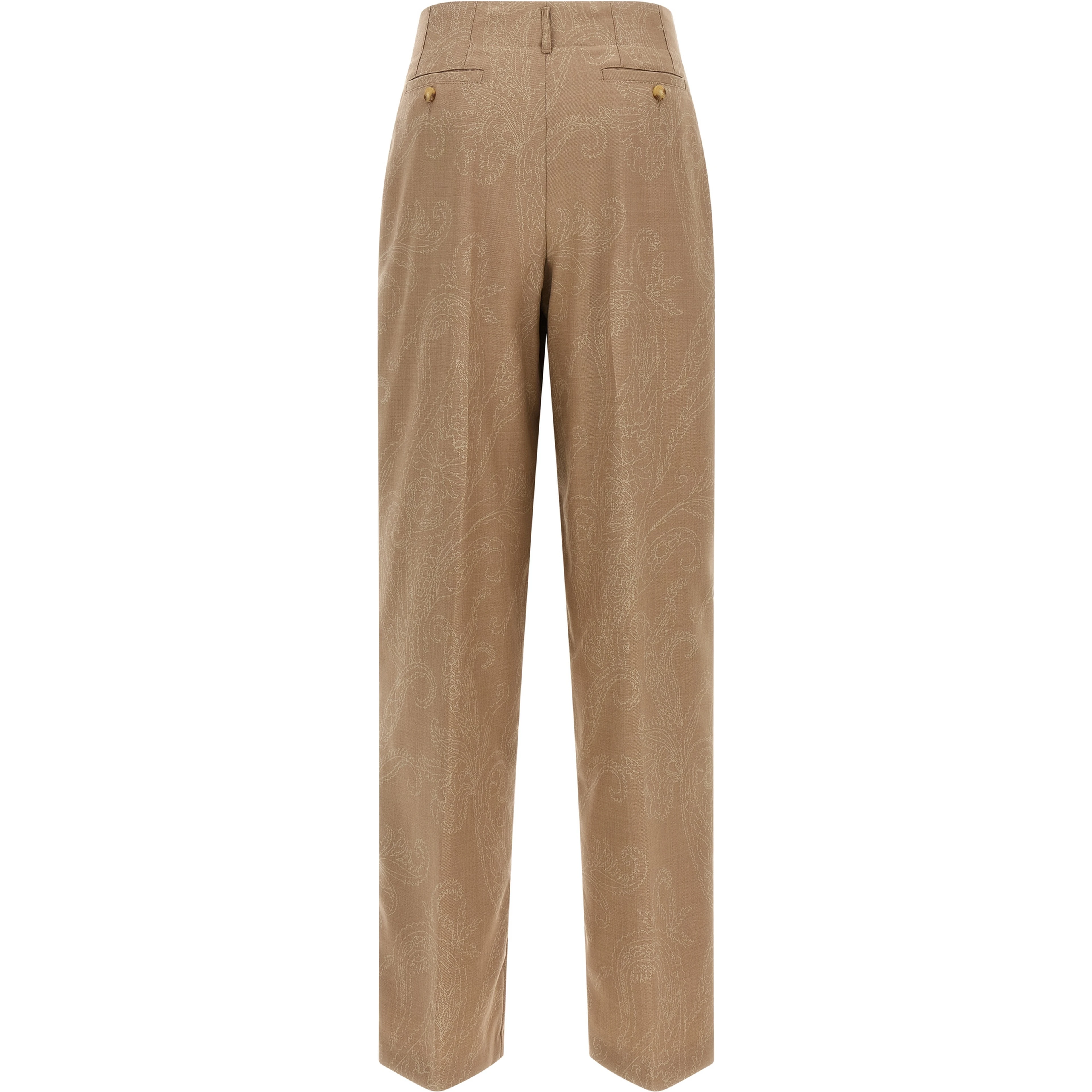 Beige Wool Dress Pants
