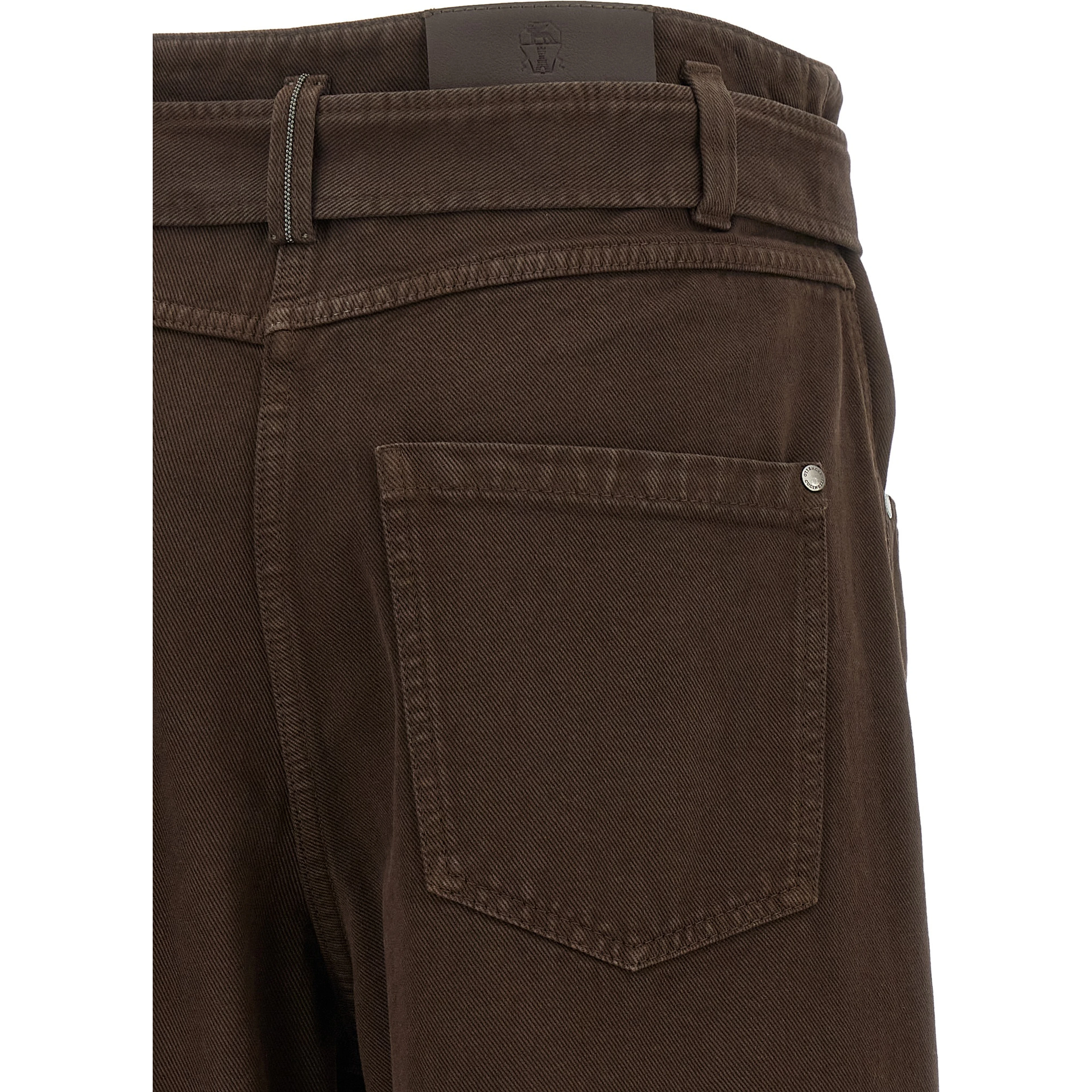 Brown Cotton Jeans Denim
