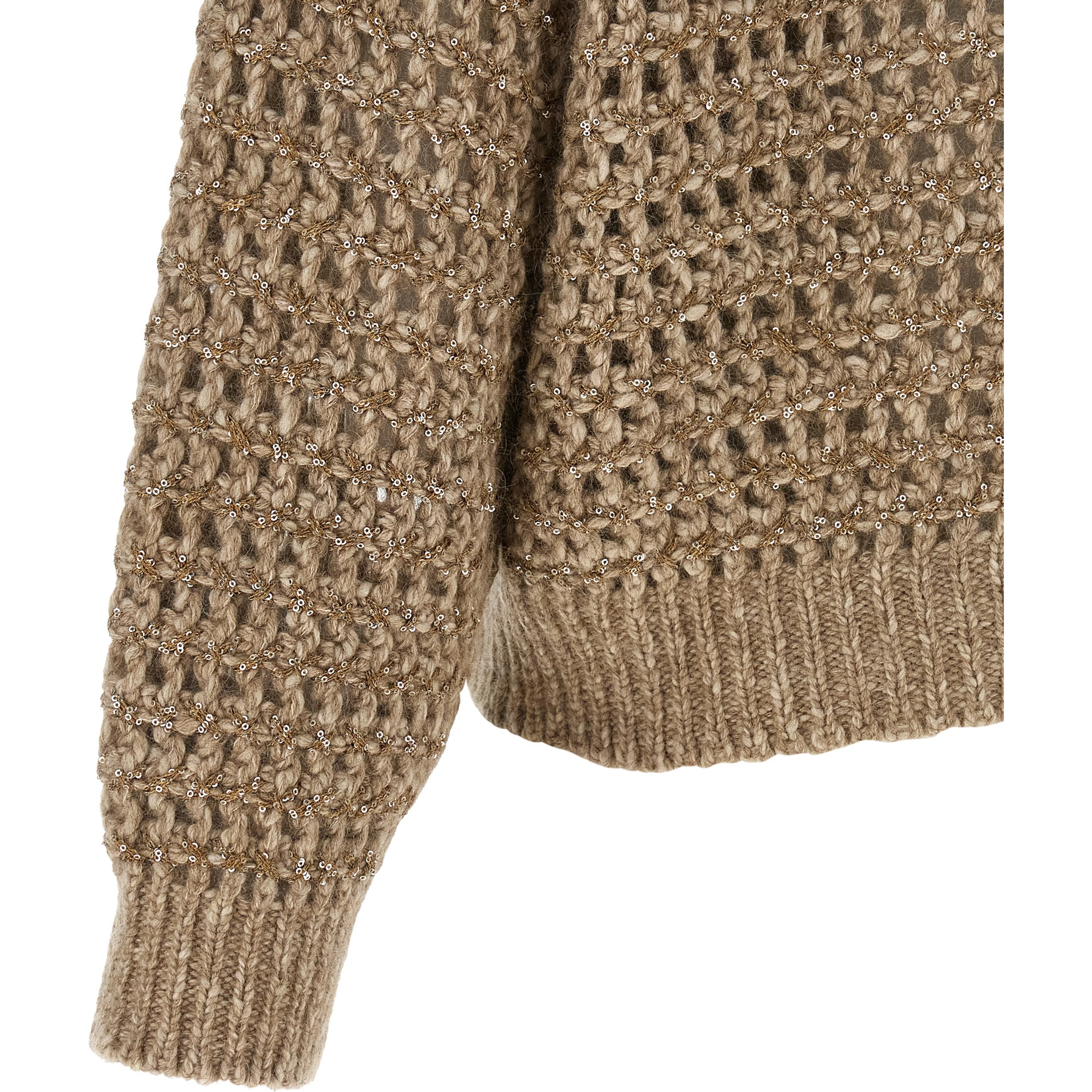 Beige Elastane Cardigan