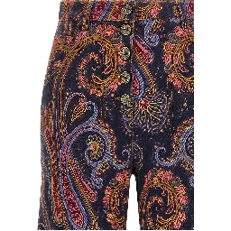 Multicolor Cotton Flared Jeans