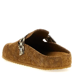 Brown Leather Clogs