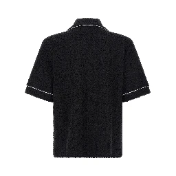 Black Cotton Pattern Shirt