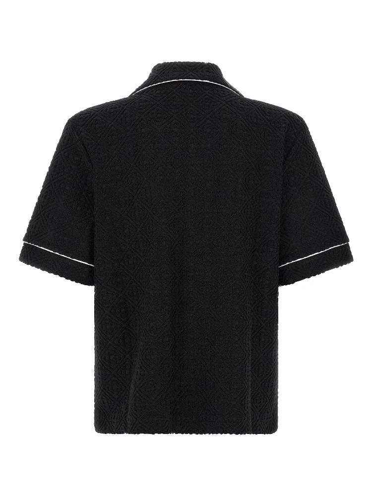 Black Cotton Pattern Shirt