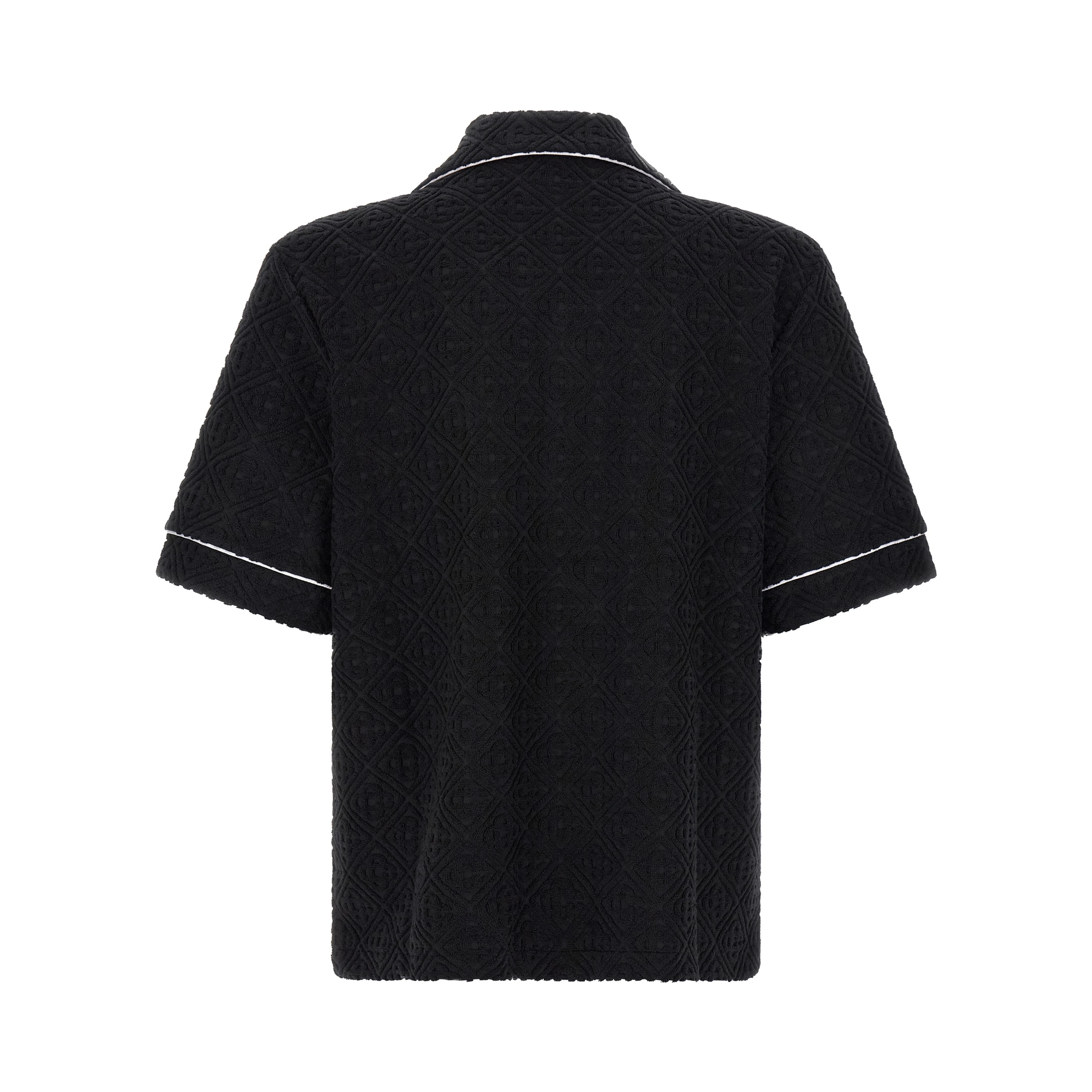 Black Cotton Pattern Shirt