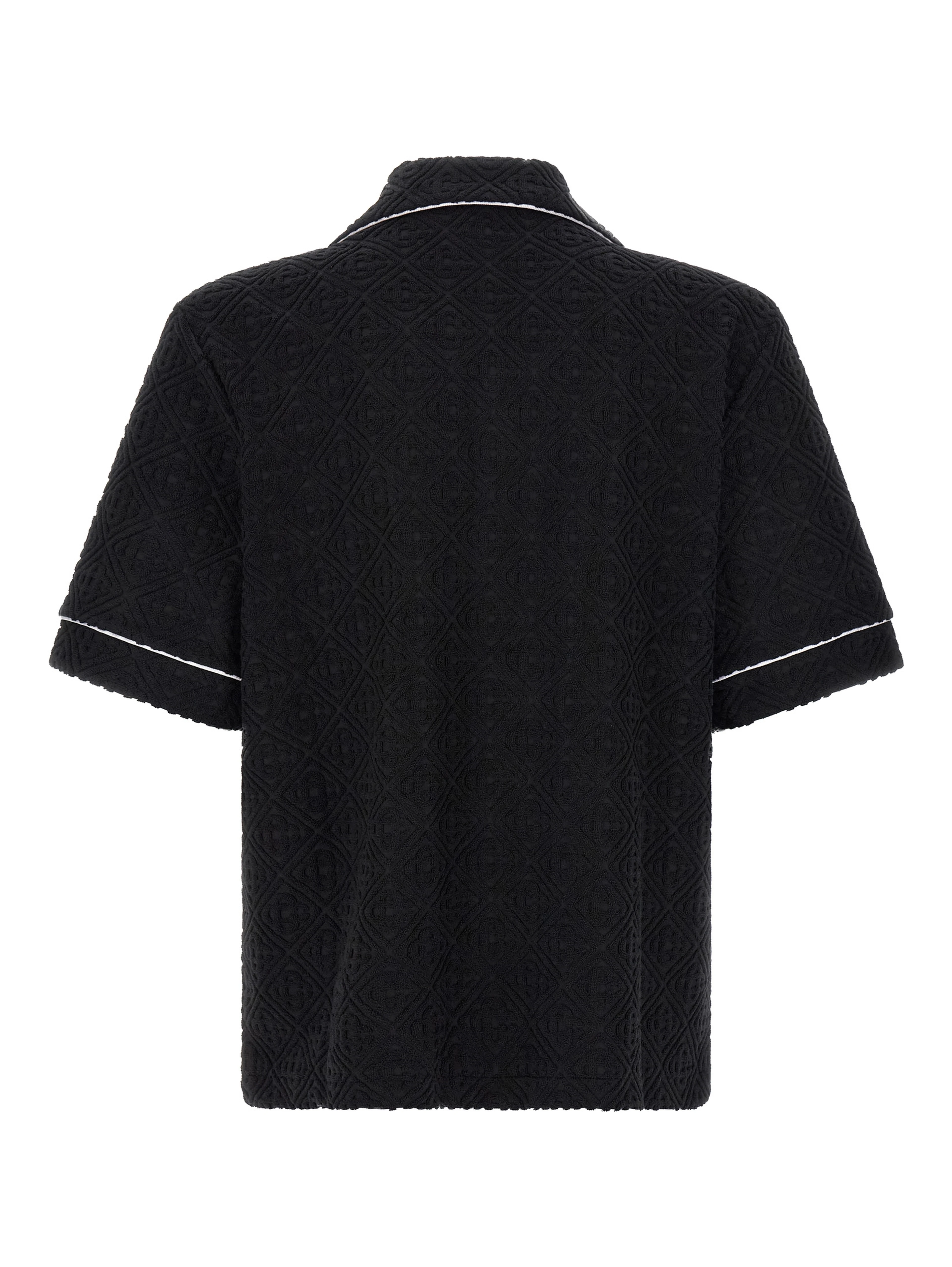 Black Cotton Pattern Shirt
