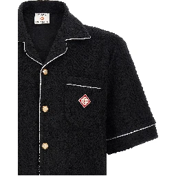 Black Cotton Pattern Shirt