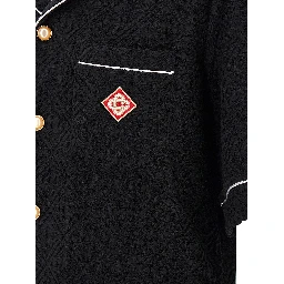 Black Cotton Pattern Shirt