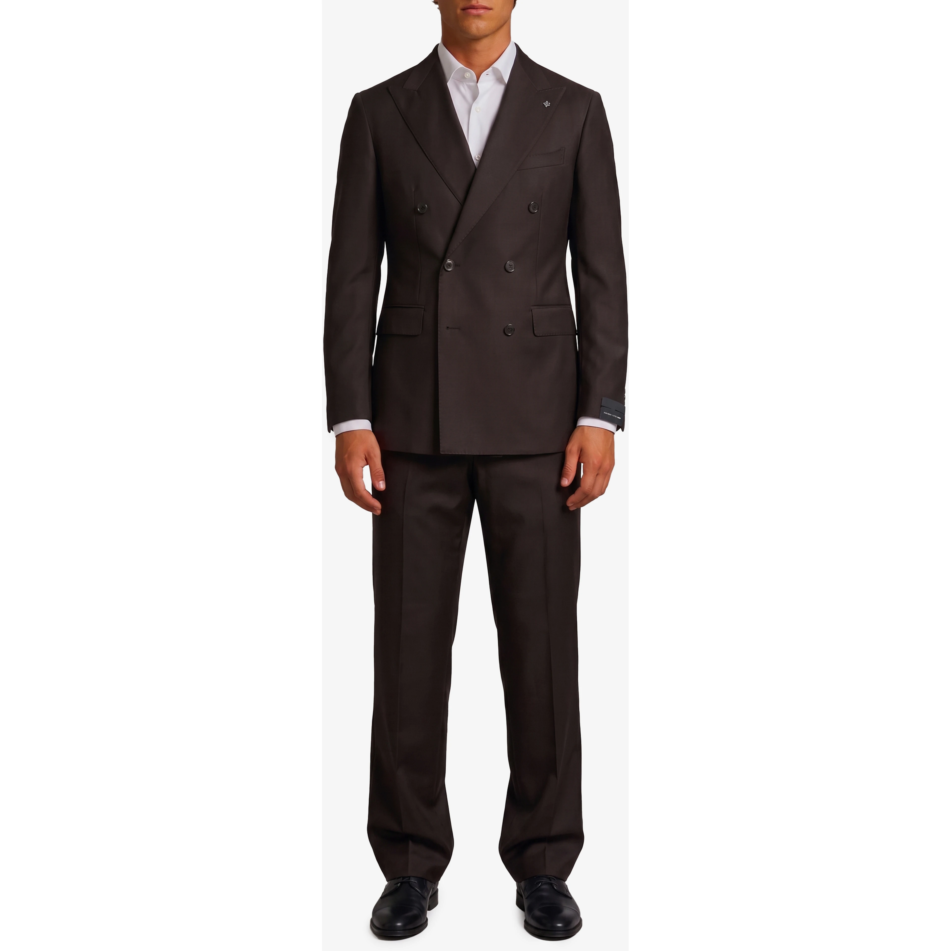 New York double-breasted virgin wool suit