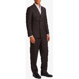 New York double-breasted virgin wool suit