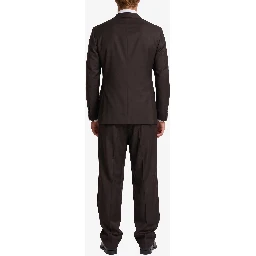 New York double-breasted virgin wool suit