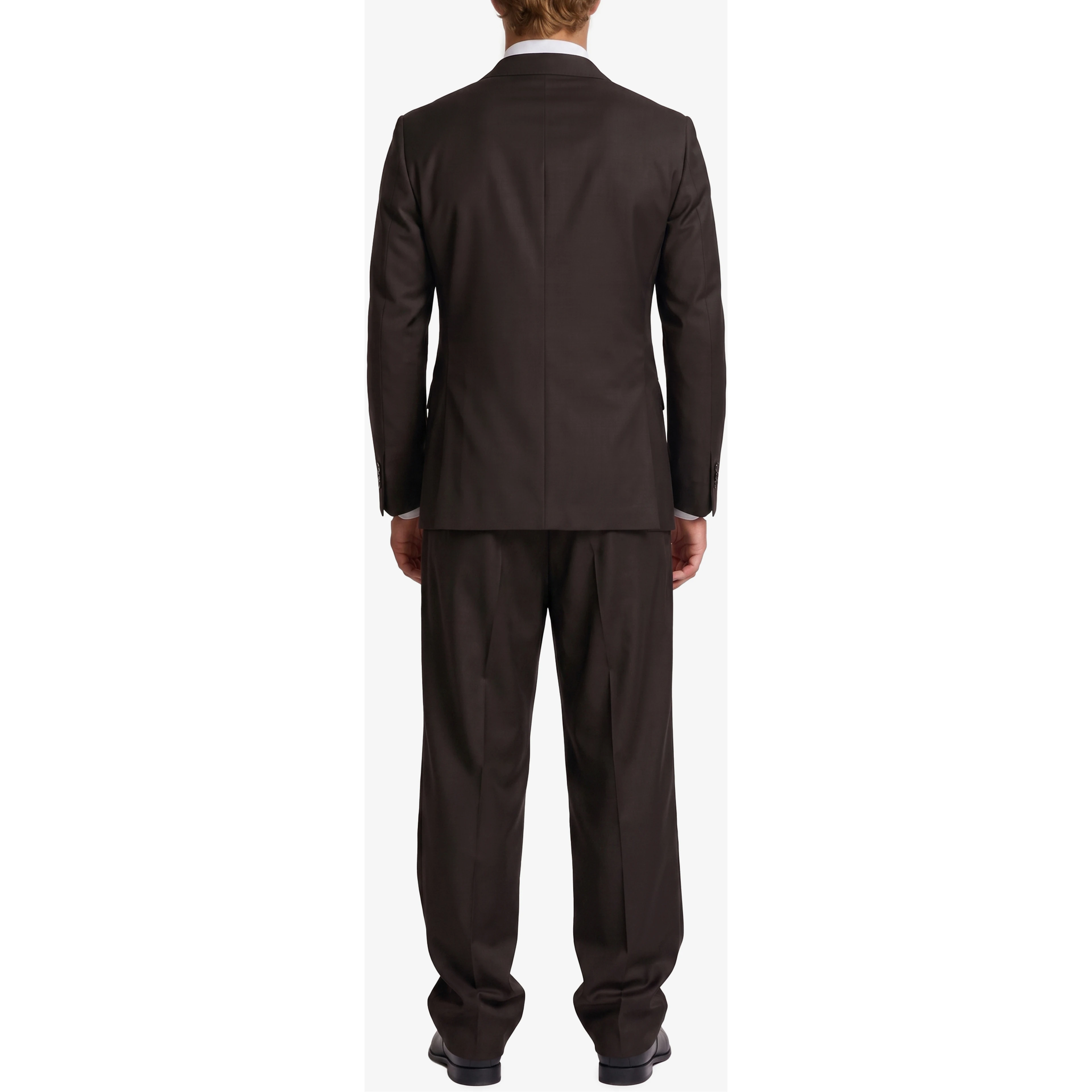 New York double-breasted virgin wool suit