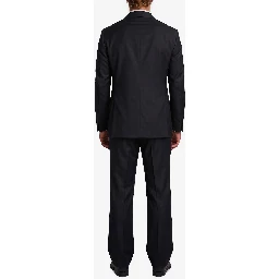 New York double-breasted virgin wool suit