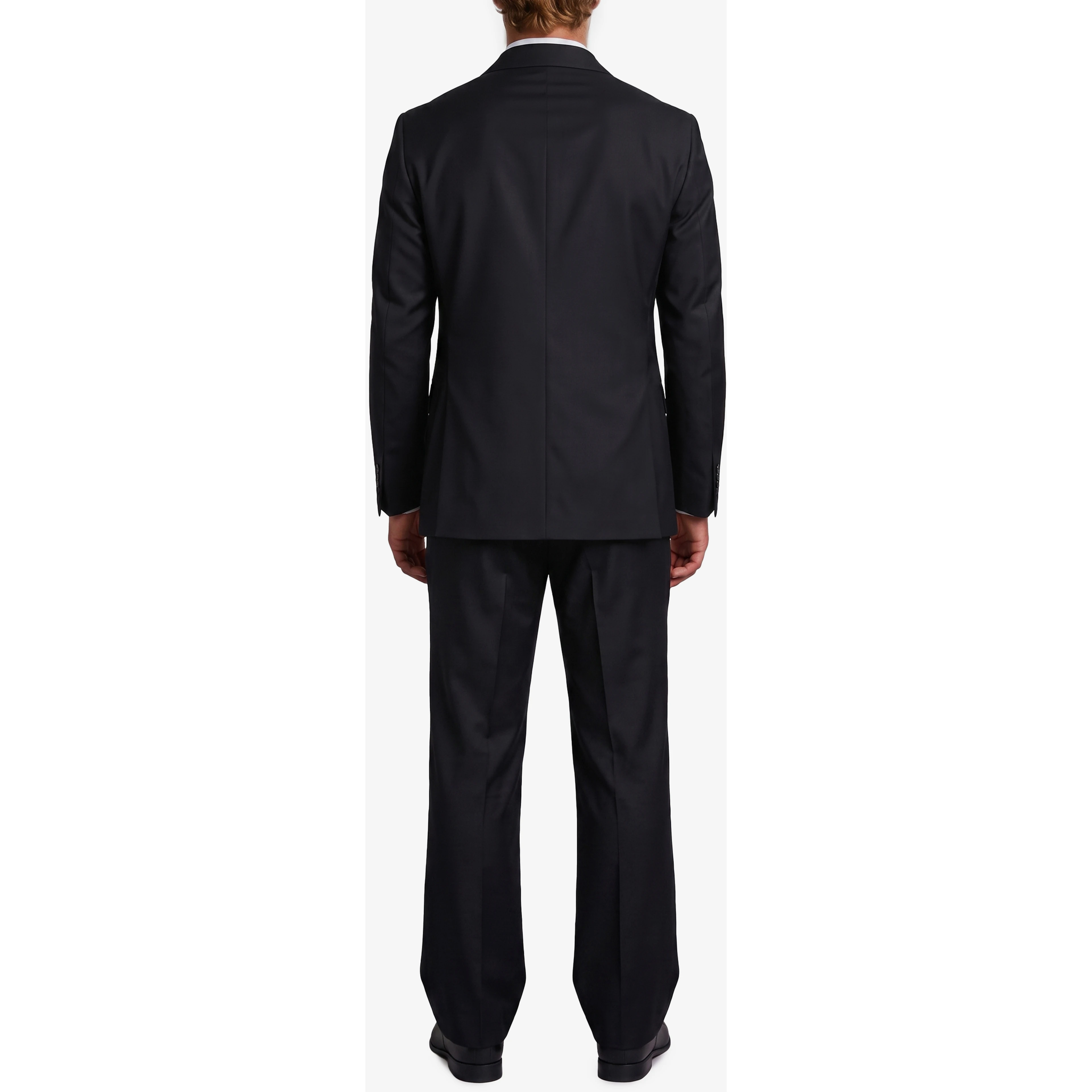 New York double-breasted virgin wool suit