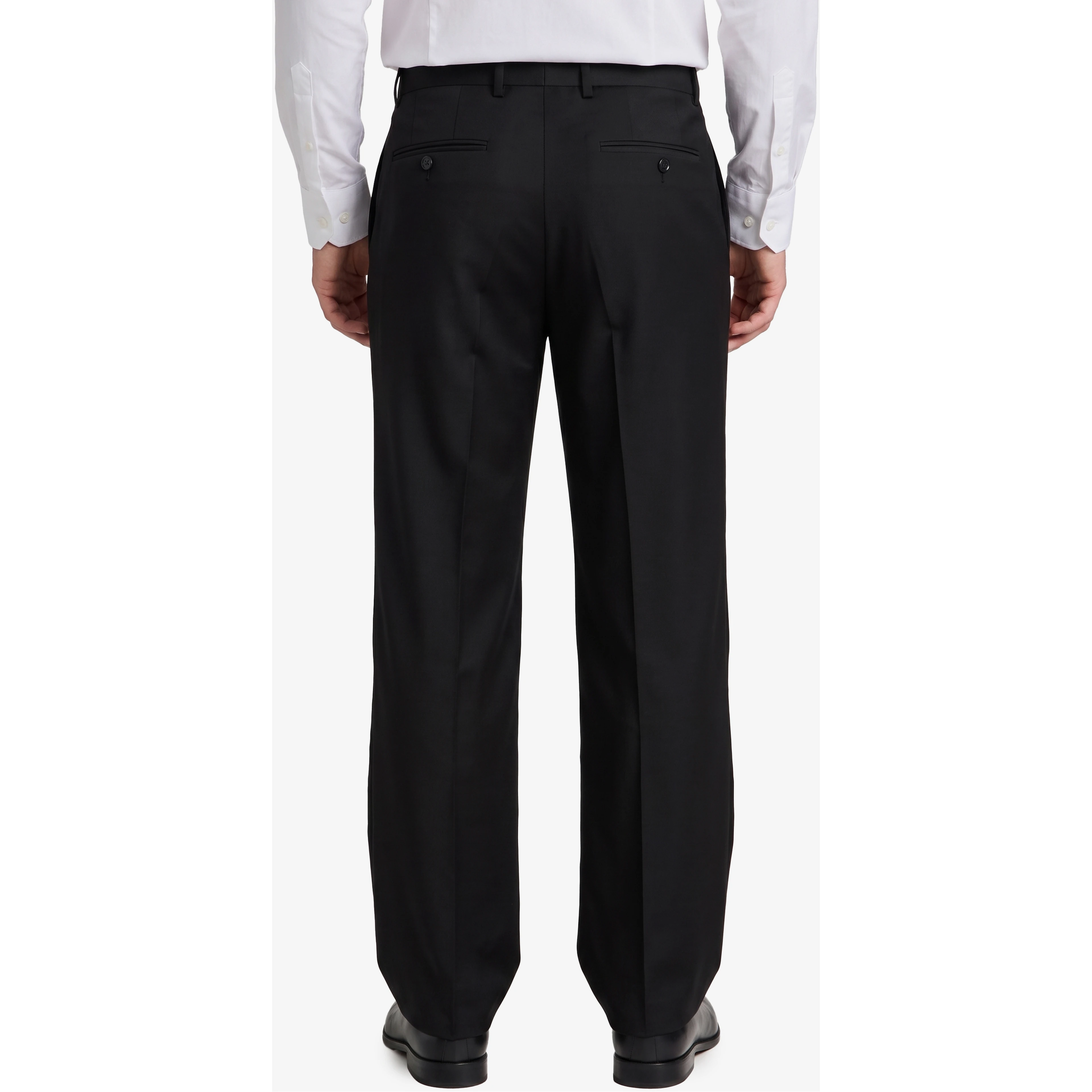 New York double-breasted virgin wool suit