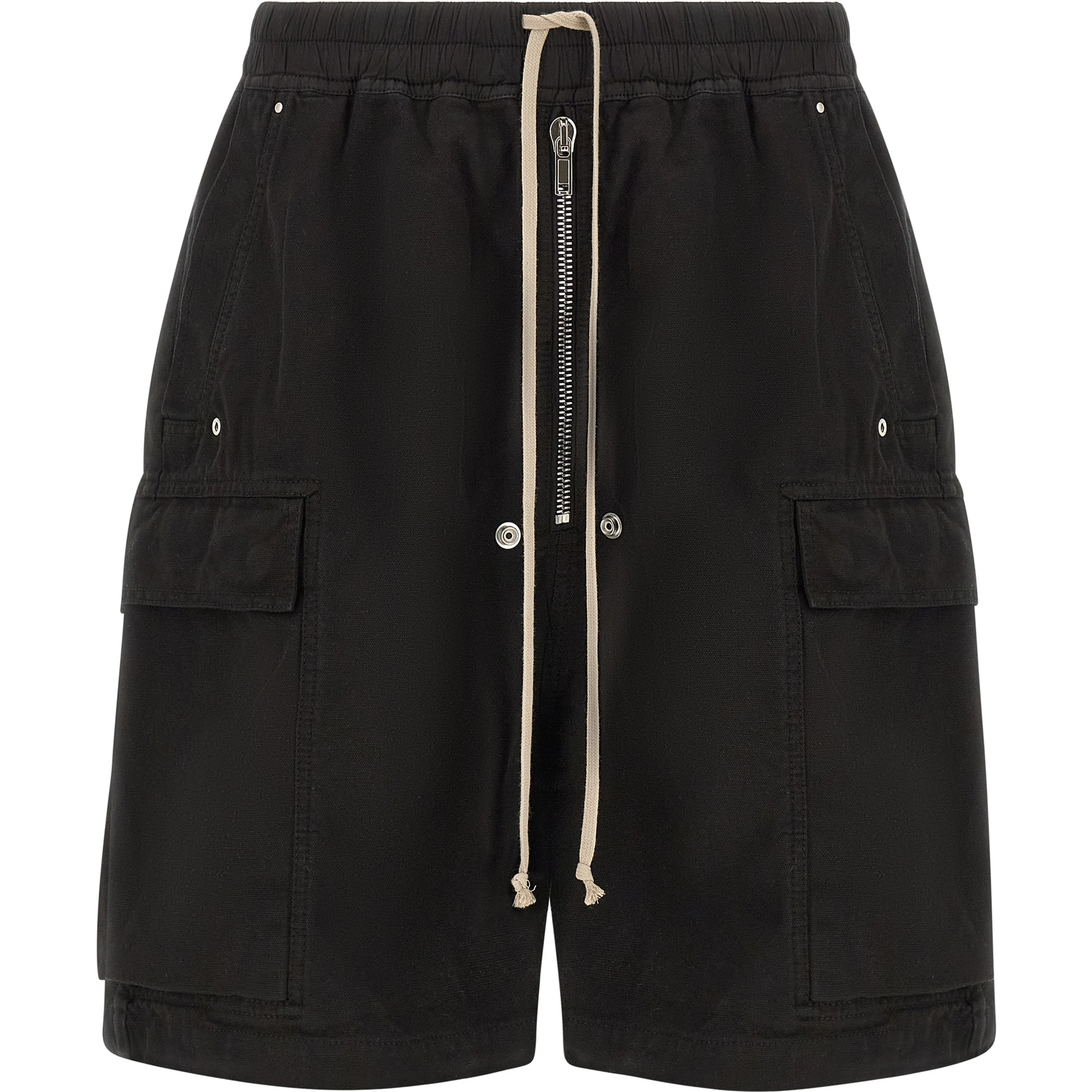 Black Cotton Bermuda Shorts