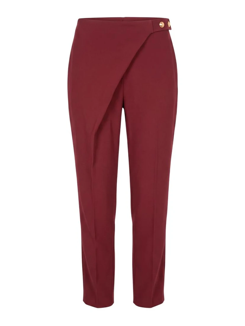 Red Polyester Women Pants