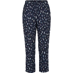 Blue Cotton Women Pants