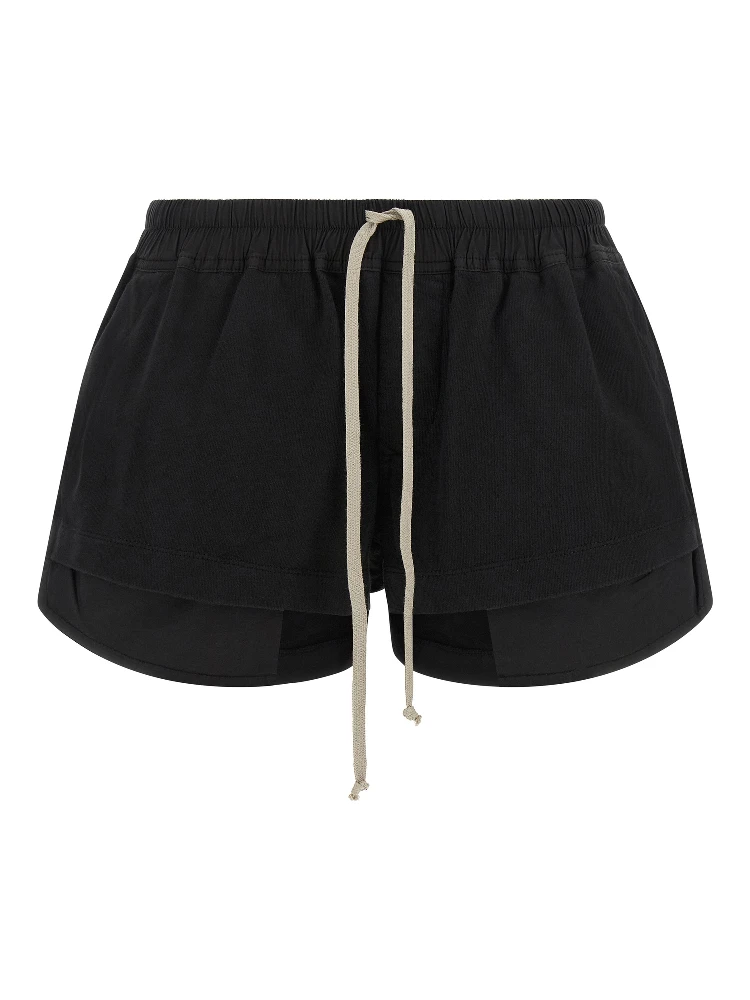 Black Cotton Bermuda Shorts