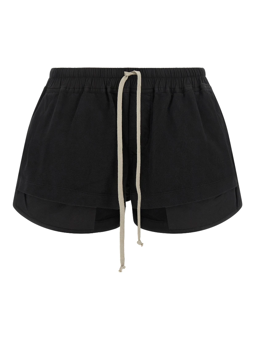 Black Cotton Bermuda Shorts
