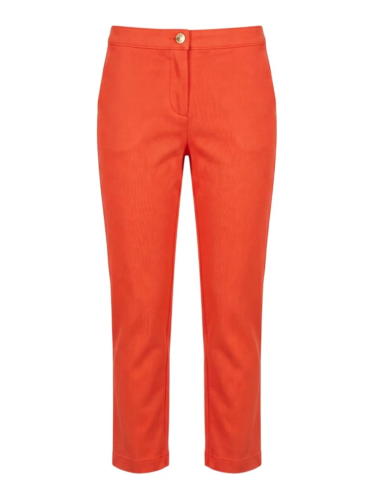 Orange Cotton Women's Pant