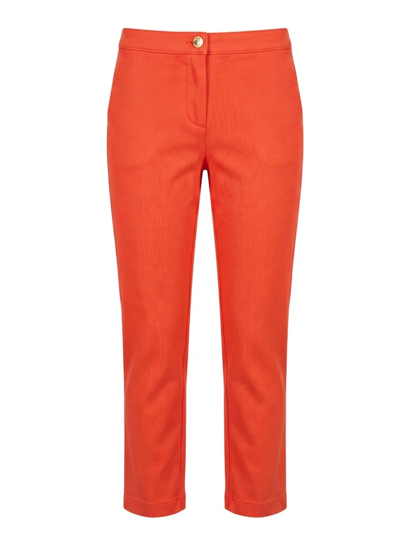 Orange Cotton Women's Pant