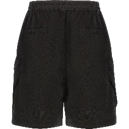 Black Cotton Bermuda Shorts