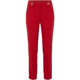 Red Polyester Women Pant