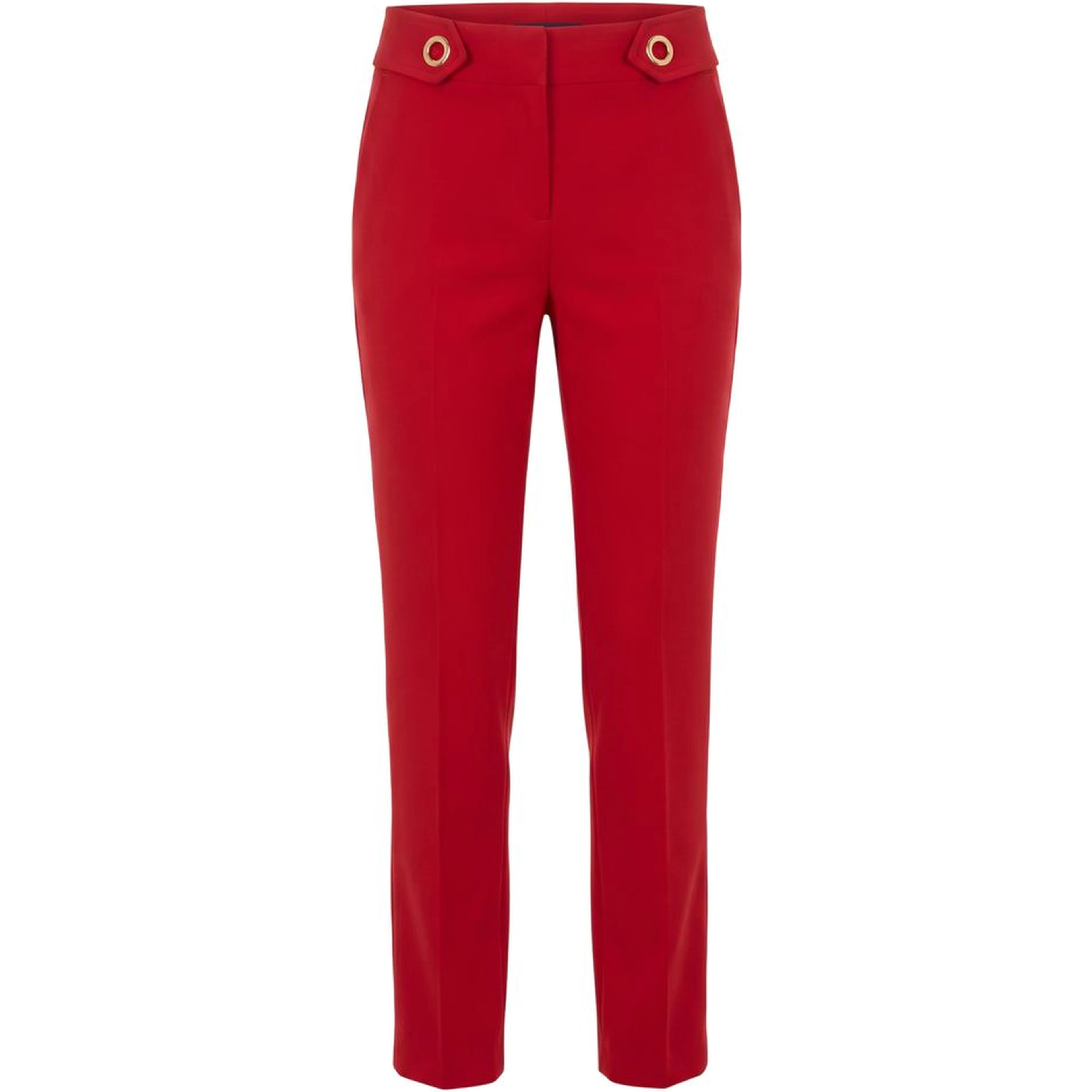 Red Polyester Women Pant