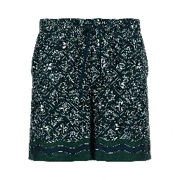 Multicolor Silk Bermuda Shorts