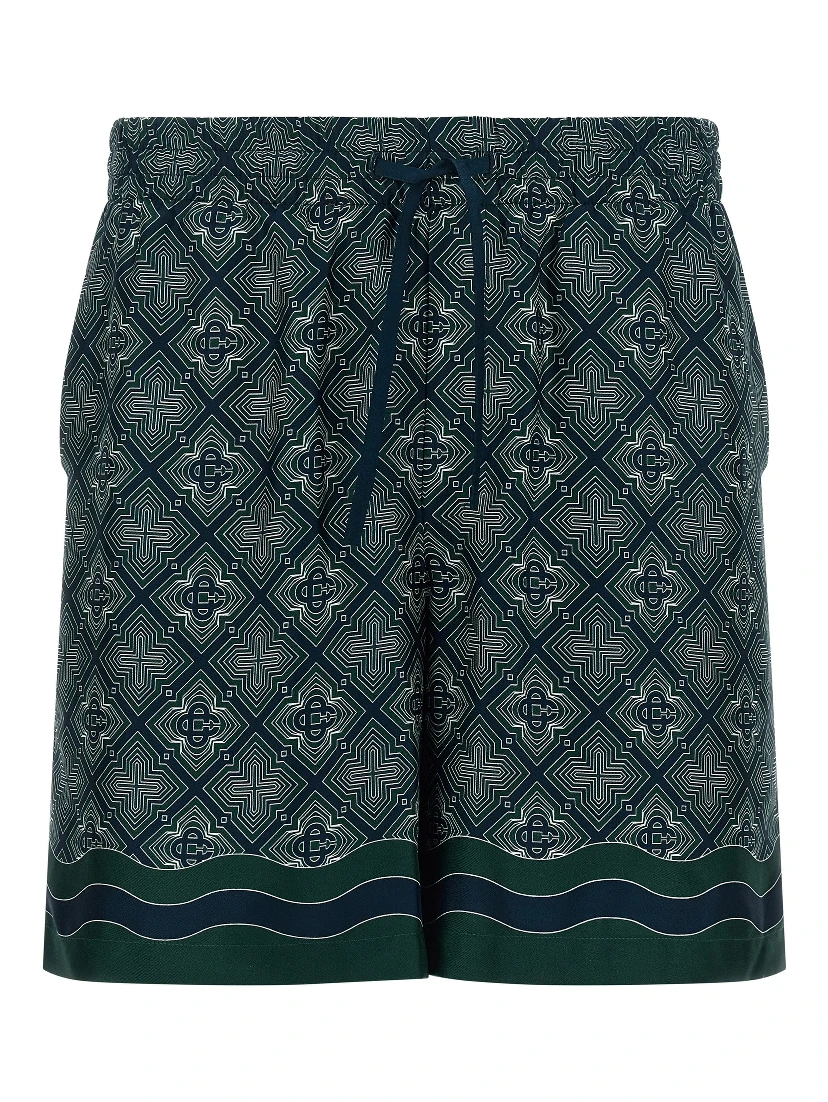 Multicolor Silk Bermuda Shorts