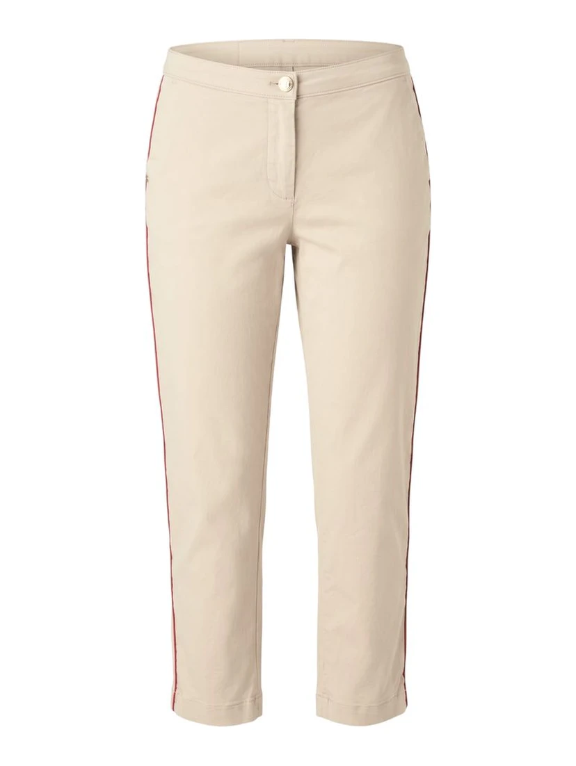 Beige Cotton Women Pants