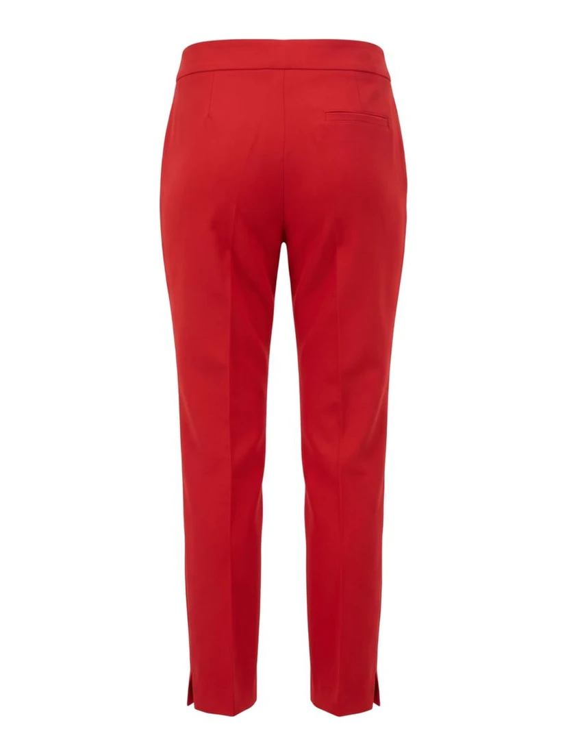 Red Polyester Women Pant
